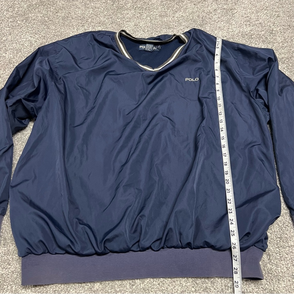 Polo Golf Ralph Lauren Jacket Mens XL Navy Windbreaker Logo Spellout Pullover - Picture 2 of 6